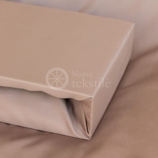 Satin fitted sheets (DARK ECRU)